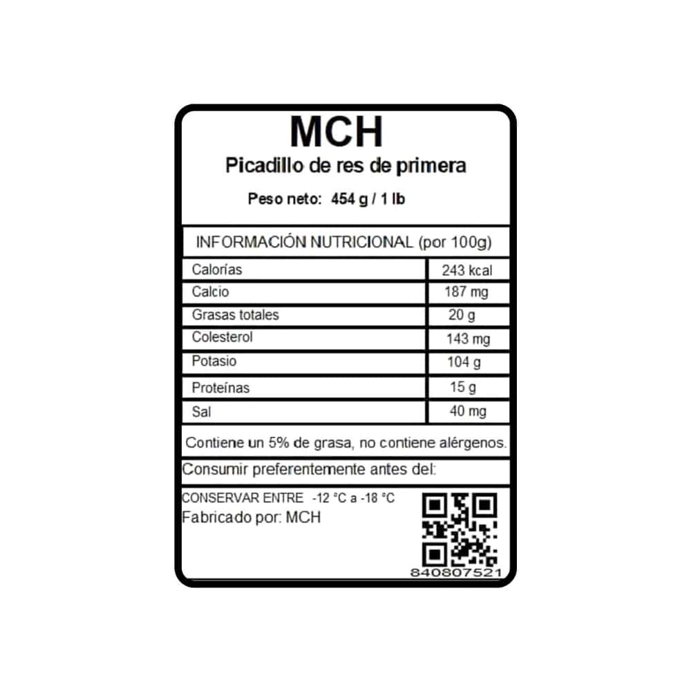 Picadillo de res de primera 5 % de grasa MCH (454 g / 1 lb) - Miniatura 3