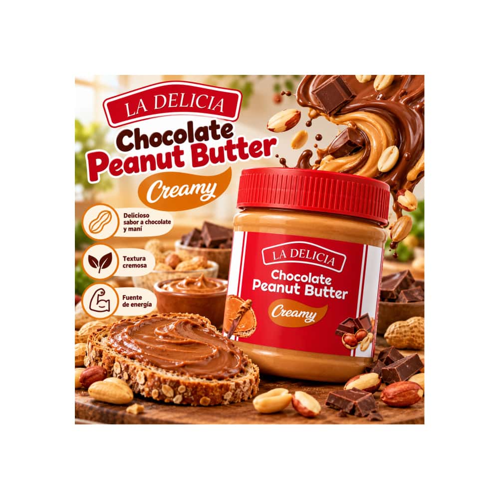 Crema de maní con chocolate La Delicia (350 g / 12.3 oz) - Miniatura 5