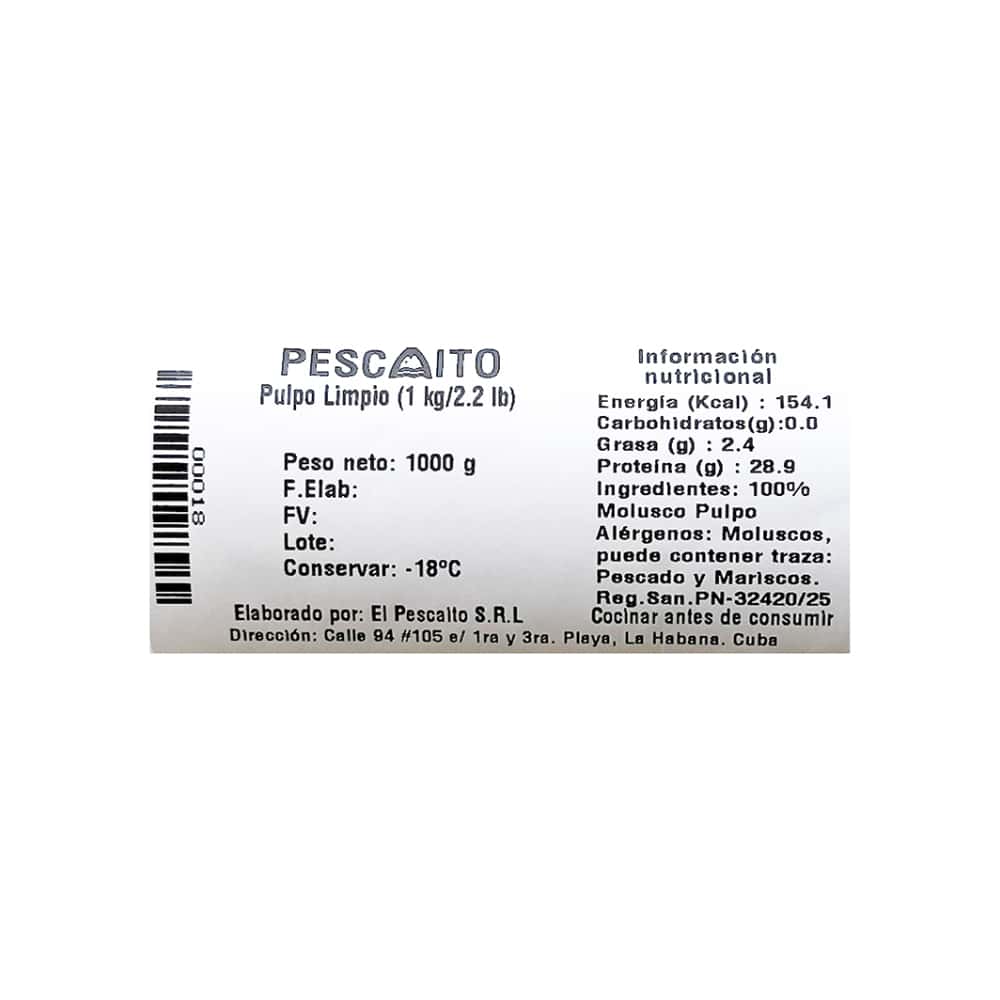 Pulpo limpio Pescaito (1 kg / 2.2 lb) - Miniatura 3