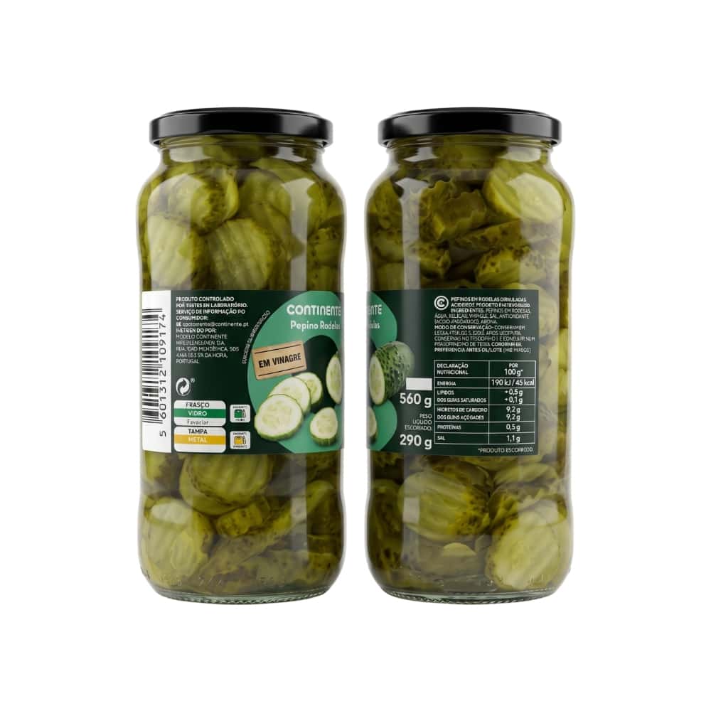 Rodajas de pepinillo encurtido Continente (560 g / 1.23 lb) - Miniatura 2