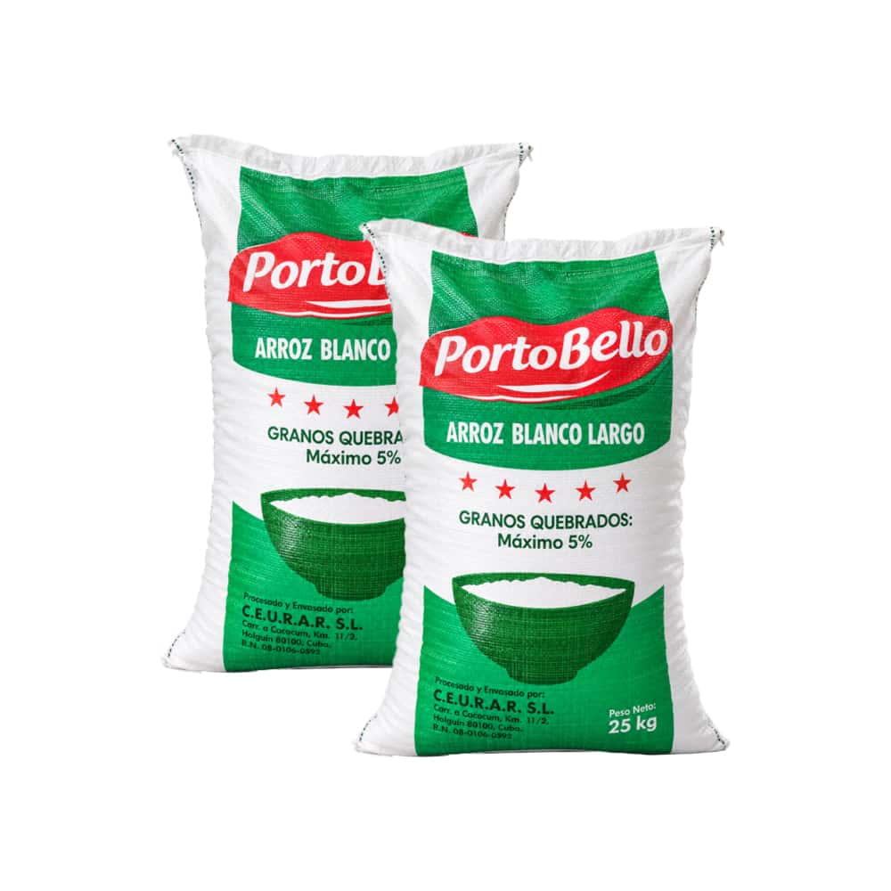 Arroz blanco de grano largo PortoBello (2 x 25 kg / 55 lb) - Miniatura 1
