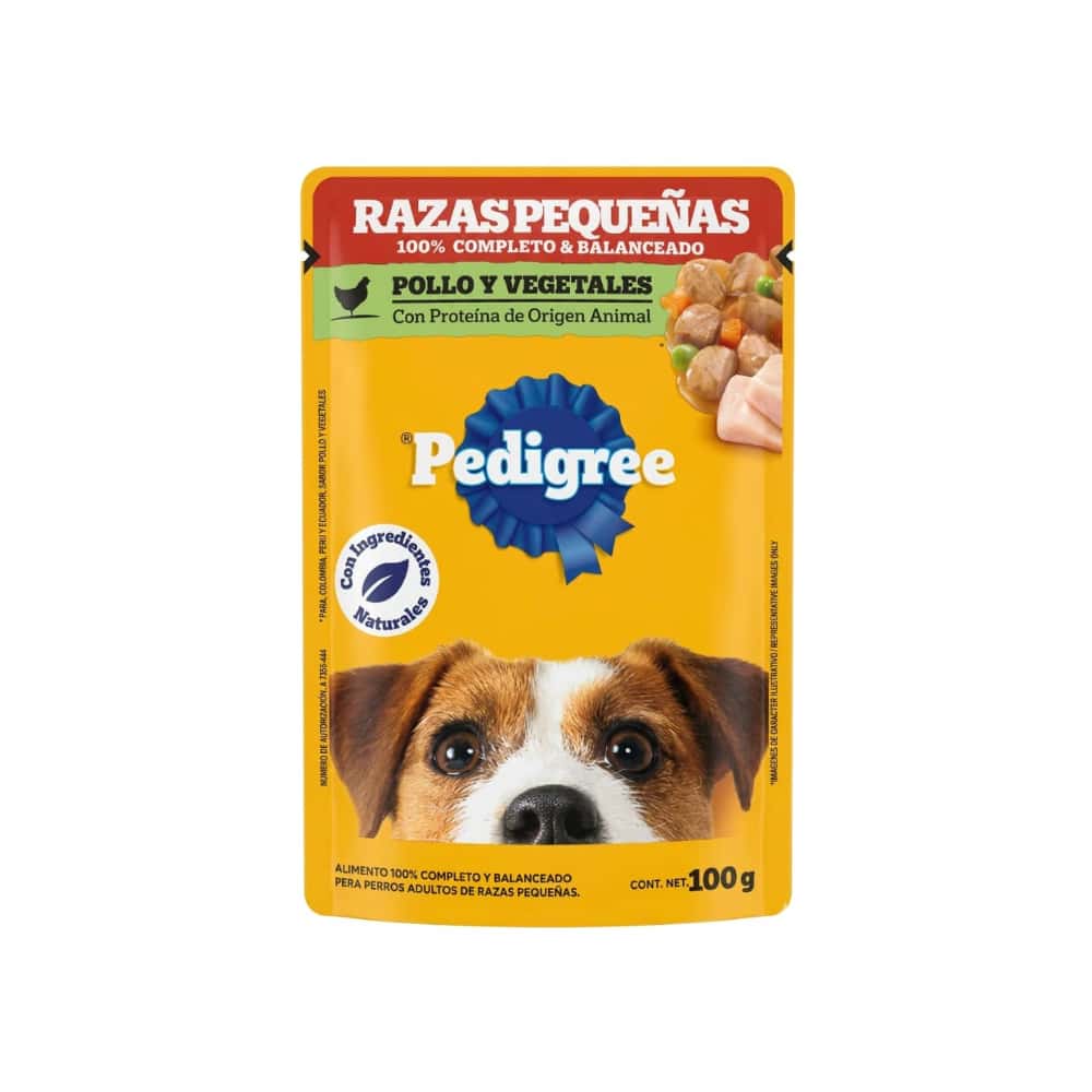 Alimento pollo y vegetales en filetes para perros razas pequeñas Pedigree (100 g / 3.52 oz) - Miniatura 5