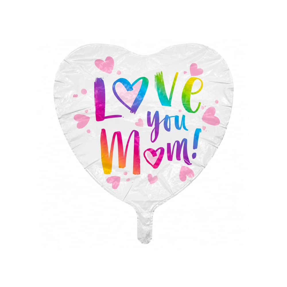 Globo en forma de corazón con cartel de Love you mom Balloon (17 pulgadas) - Miniatura 3