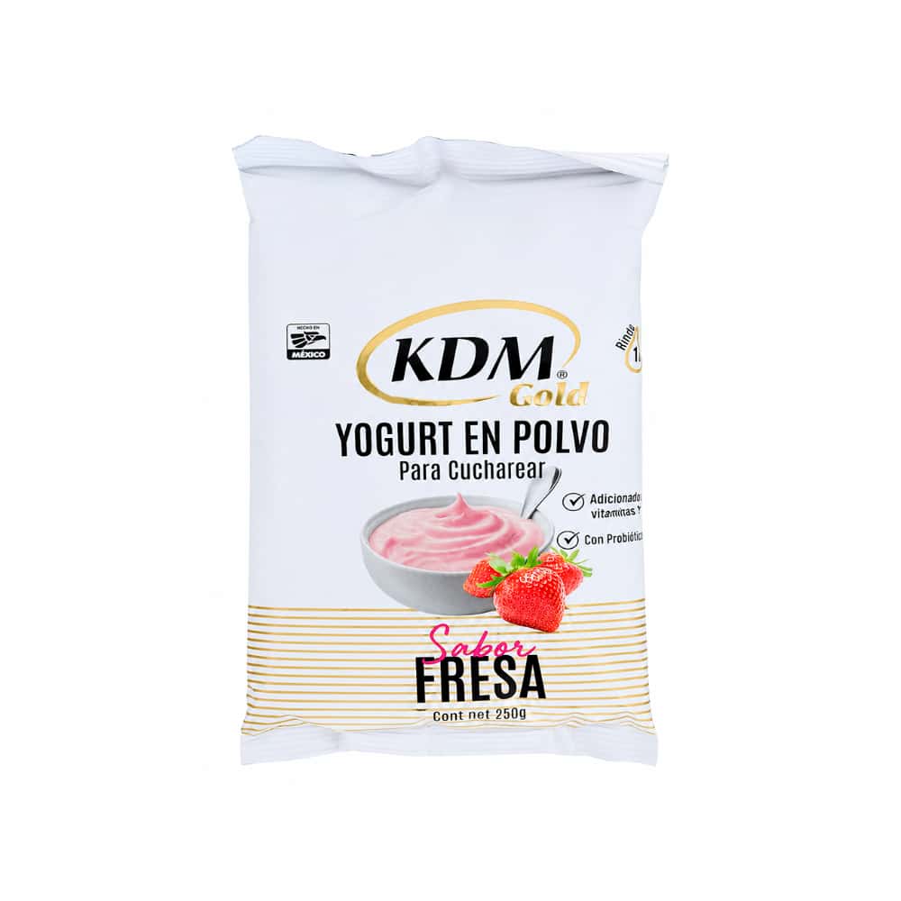 Yogurt en polvo para cucharear sabor fresa KDM Gold (250 g / 8.8 oz) - Miniatura 1