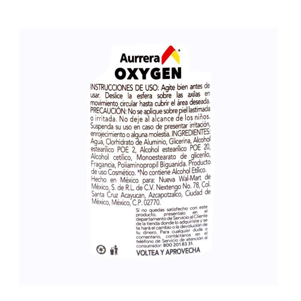 Desodorante antitranspirante Oxygen Aurrera (65 ml / 2.3 fl. oz) - Miniatura 5