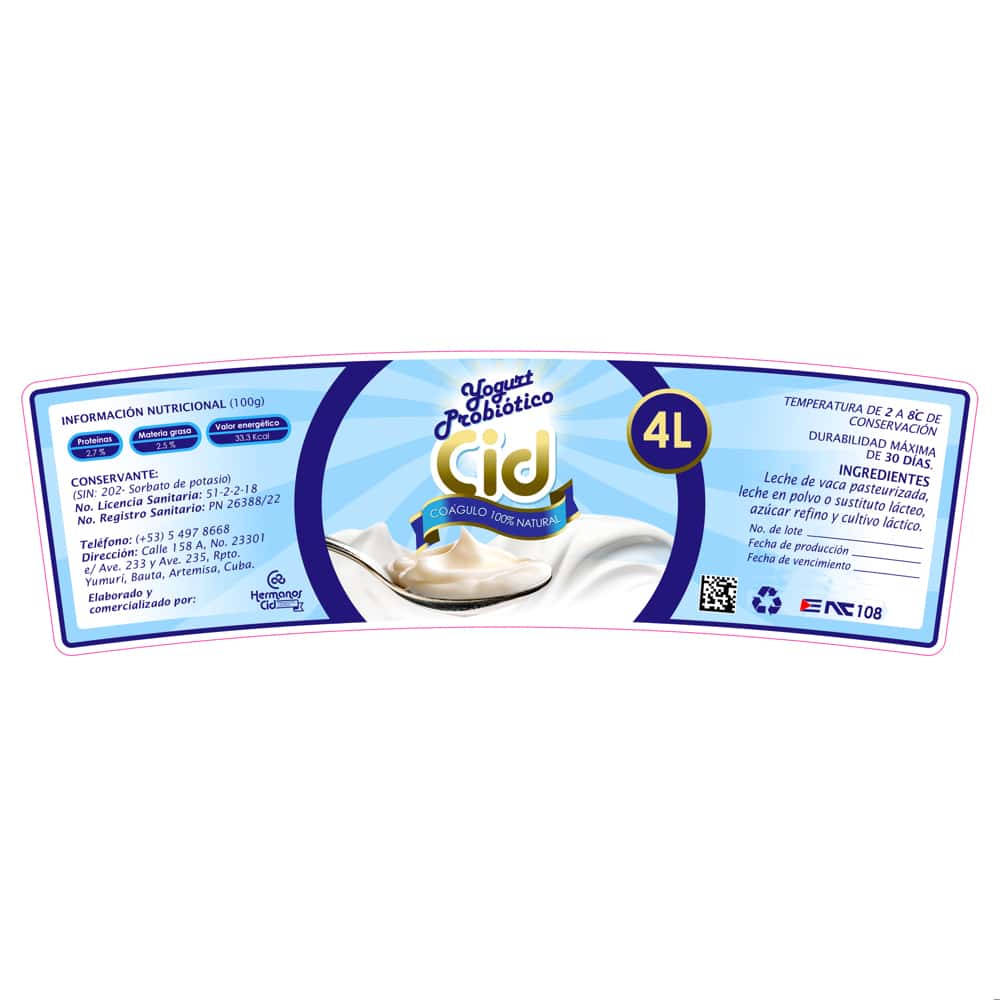 Yogurt probiótico 100 % natural Cid (4 L) - Miniatura 2