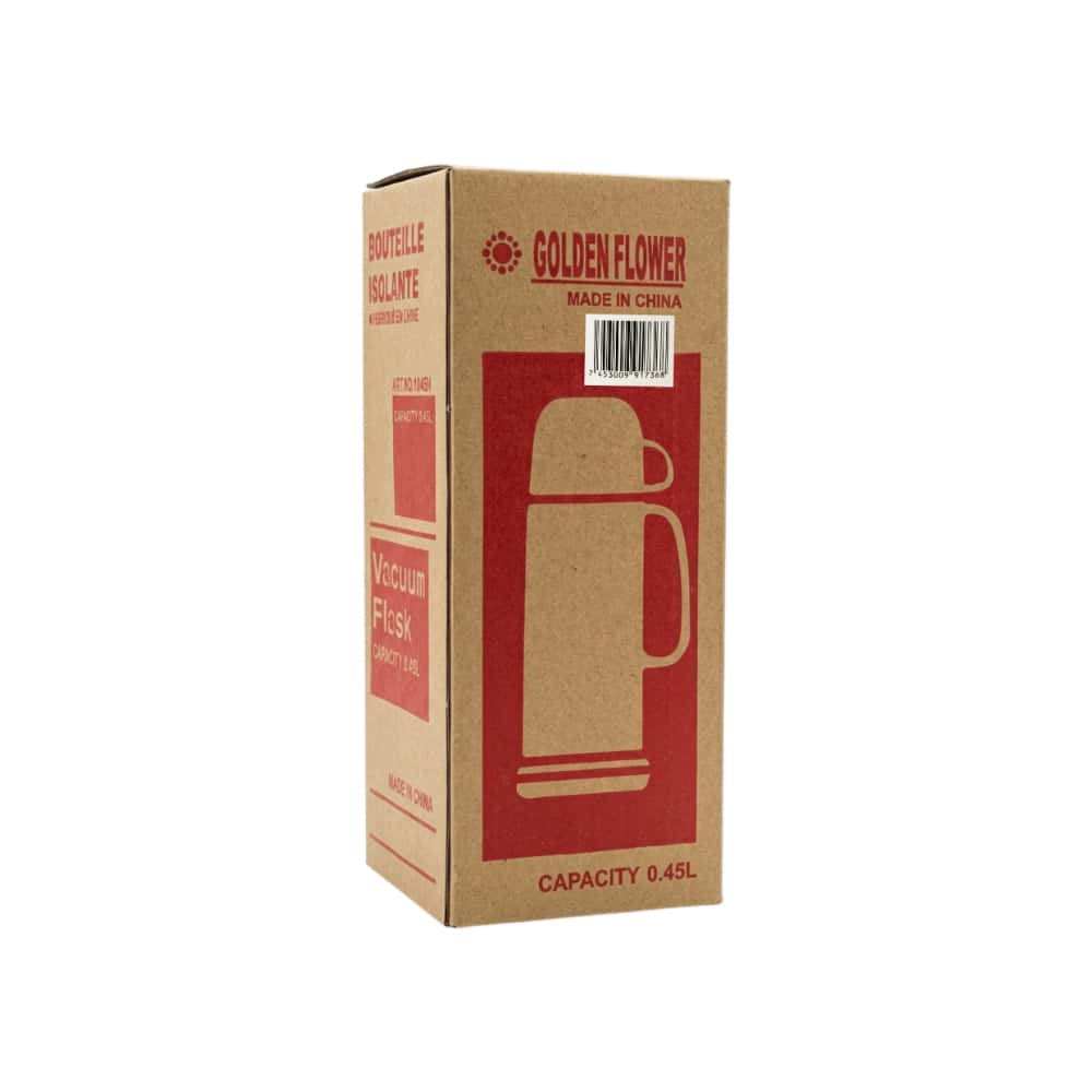 Termo plástico azul y blanco Golden Flower (0.45 L) - Miniatura 3