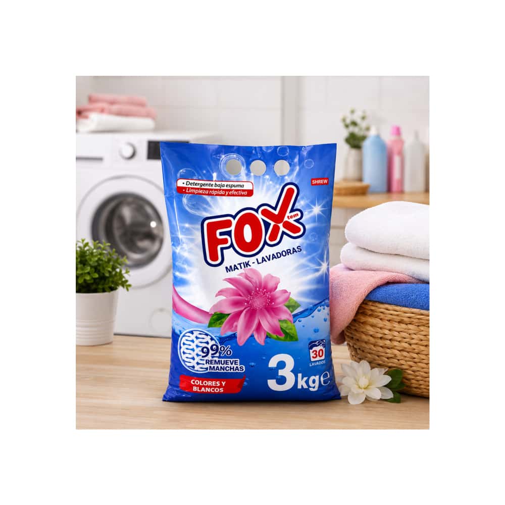Detergente en polvo removedor de manchas Fox (3 kg / 6.61 lb) - Miniatura 3