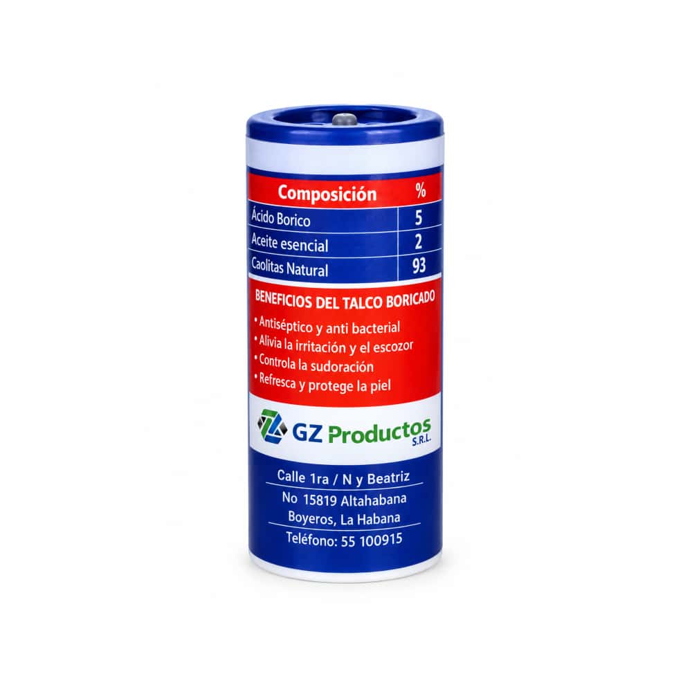 Talco boricado para pies. Ácido bórico 5% GZ Productos s.l.r (80 g / 2.82 oz) - Miniatura 2