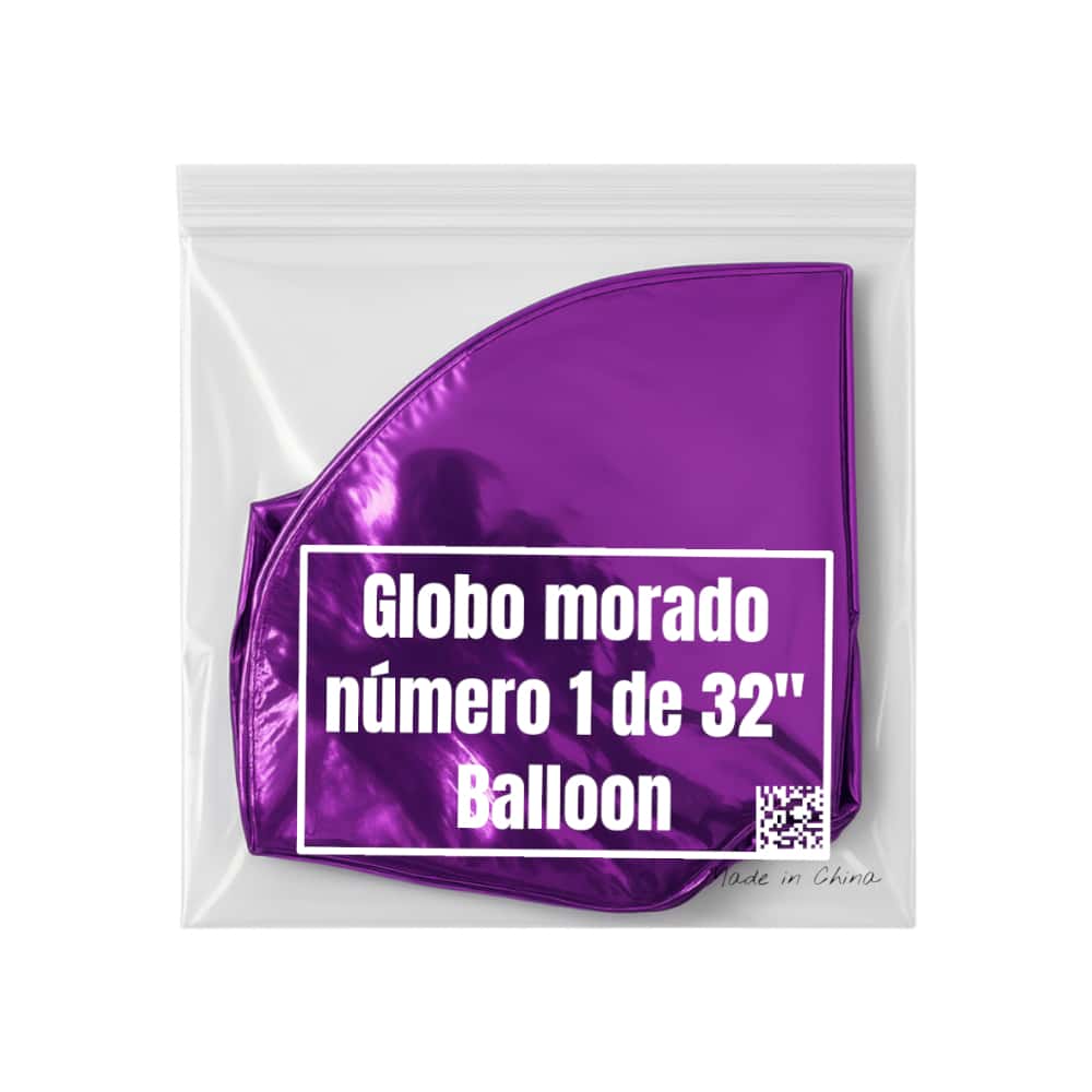 Globo morado número 1 de 32 pulgadas Balloon - Miniatura 2