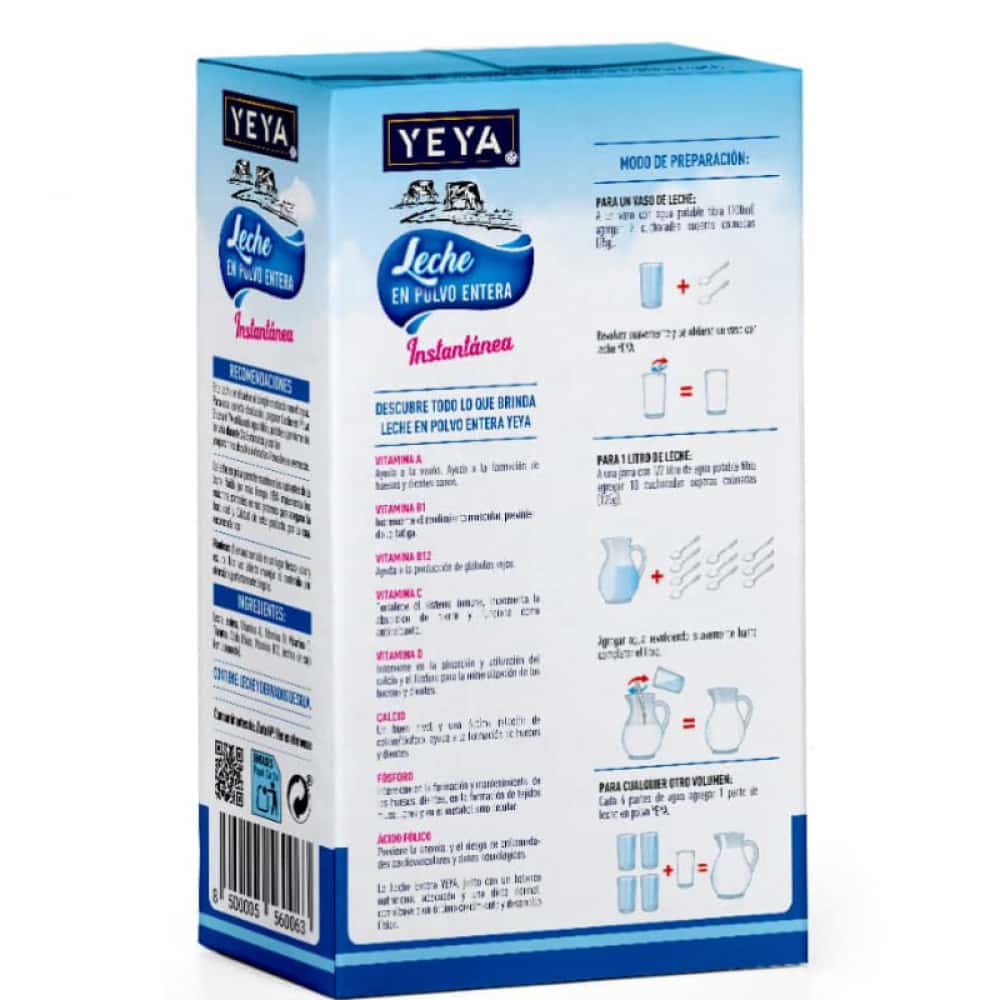 Leche en polvo entera YEYA (800 g / 1.76 lb) - Miniatura 2