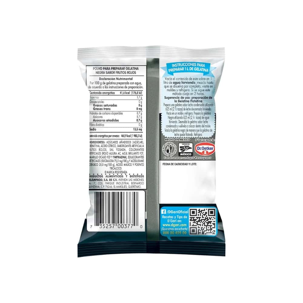 Gelatina negra de sabor frutos rojos D'Gari (120 g / 4.23 oz) - Miniatura 4