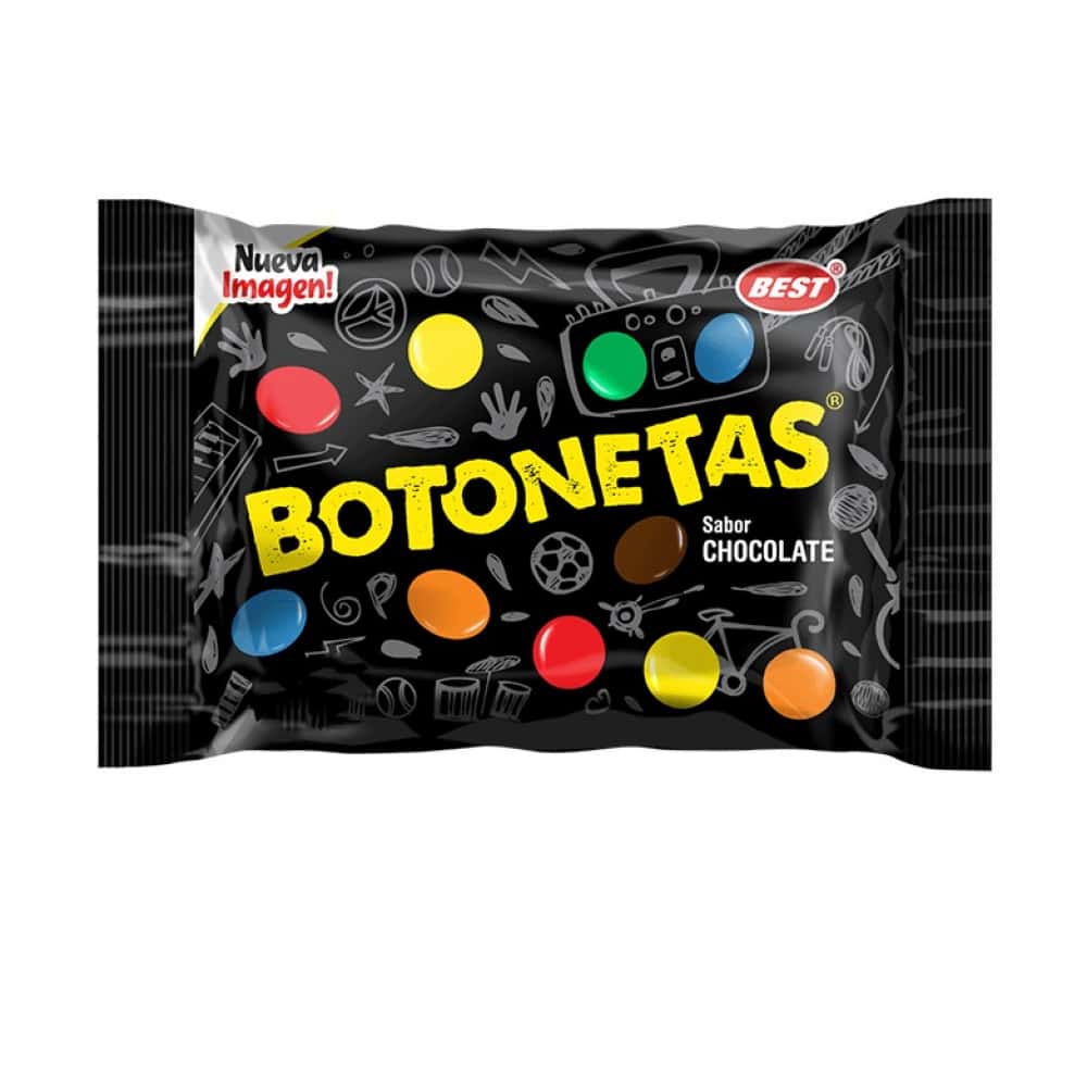 Dulces confitados sabor a chocolate Botonetas Best (9 g) - Miniatura 4