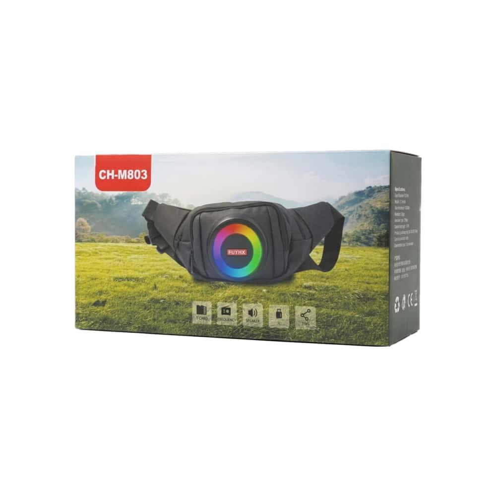 Cangurera riñonera carmelita con cuadro con bocina bluetooth integrada FUYHX - Miniatura 3