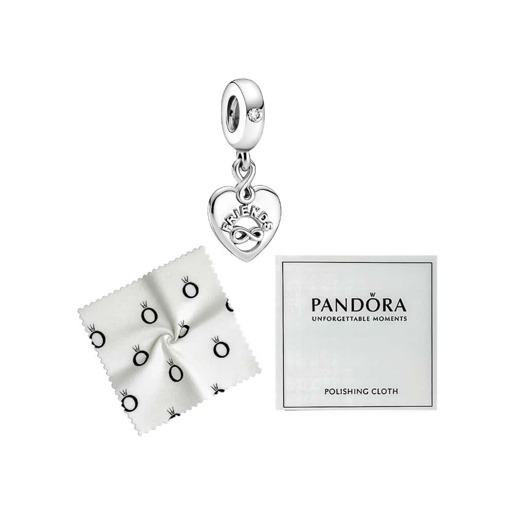 Charm colgante de plata S925 estilo Pandora corazón amigos para siempre - Miniatura 2