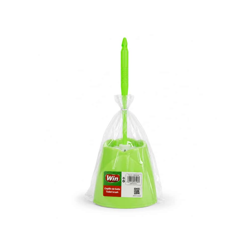 Escobilla de baño de plástico verde con mango y soporte Win (1 U) - Miniatura 1