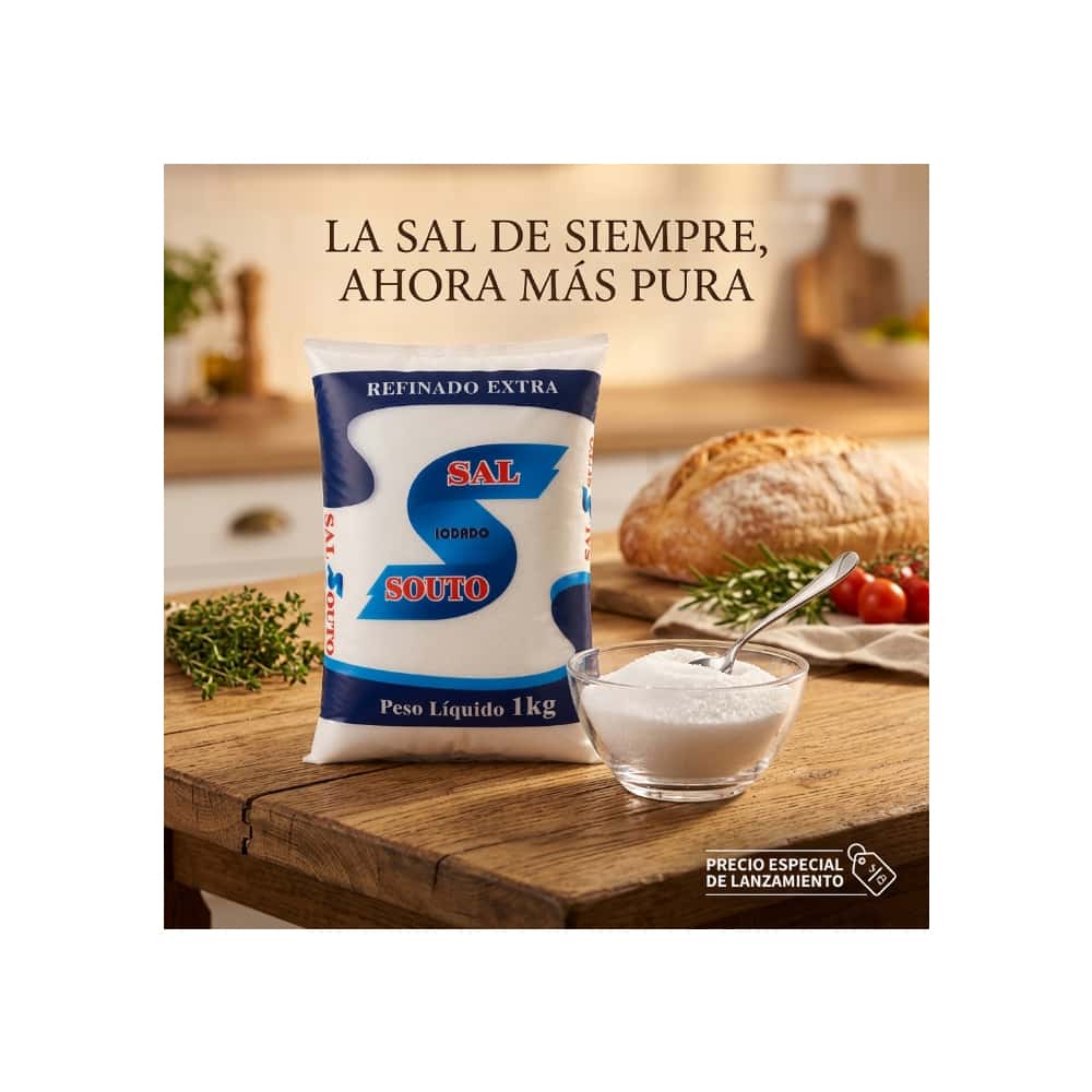 Sal refinada extra yodada Souto (1 kg / 2.20 lb) - Miniatura 4