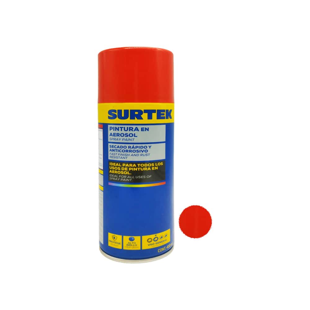 Pintura en aerosol color rojo Surtek AES420 (400 ml) - Miniatura 1