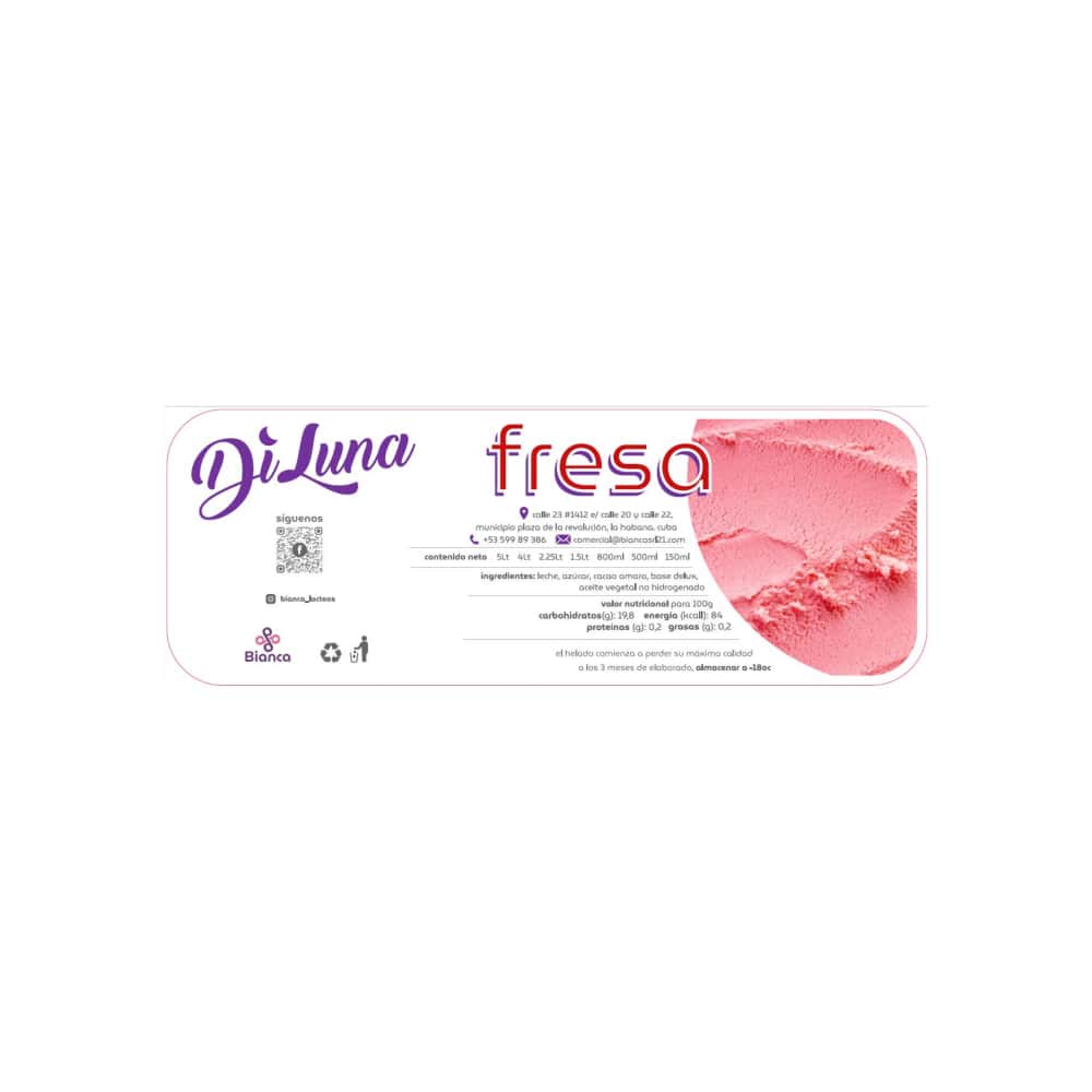 Helado sabor chocolate + sabor fresa + sabor vainilla DiLuna - Miniatura 3