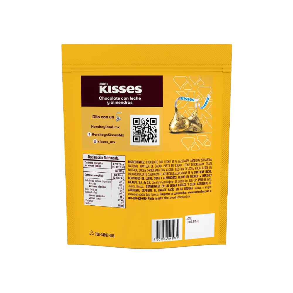 Chocolate con leche y almendras Hershey's Kisses (800 g / 1.76 lb) - Miniatura 2