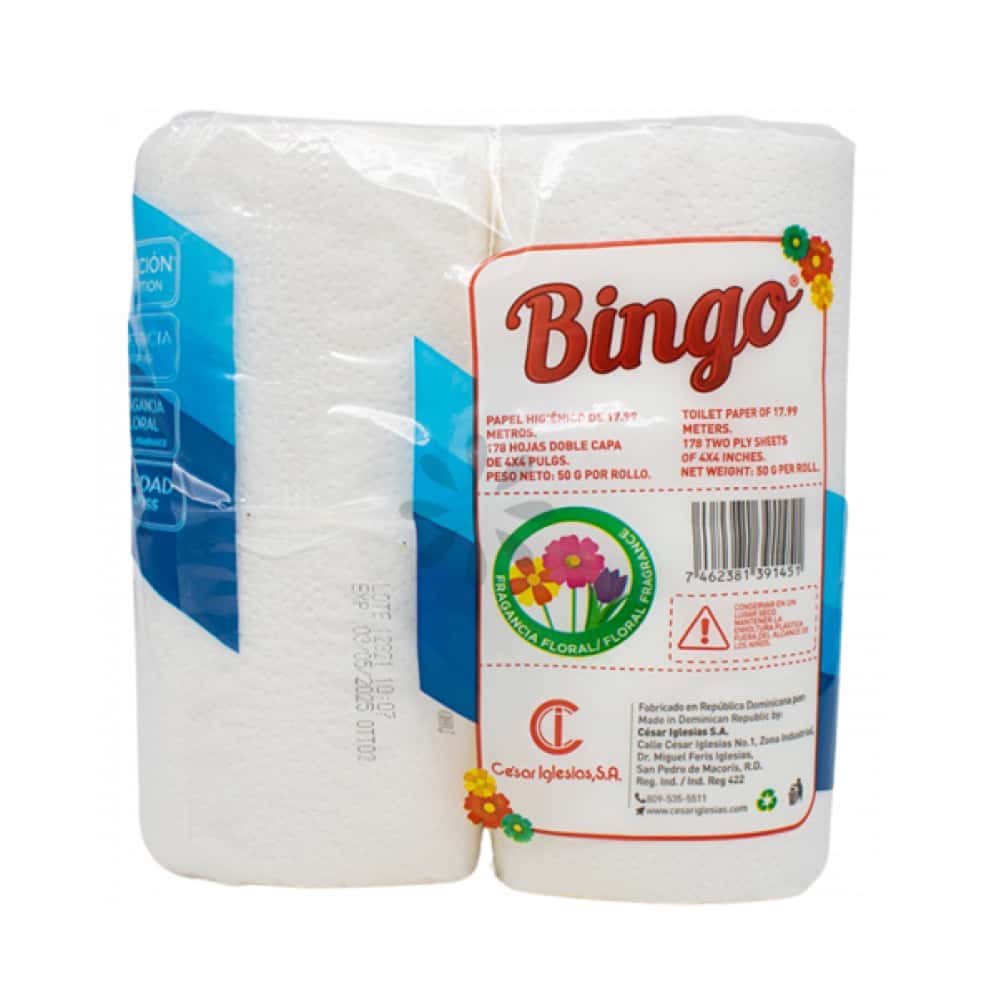 Papel higienico doble hoja Bingo (4 U) - Miniatura 2