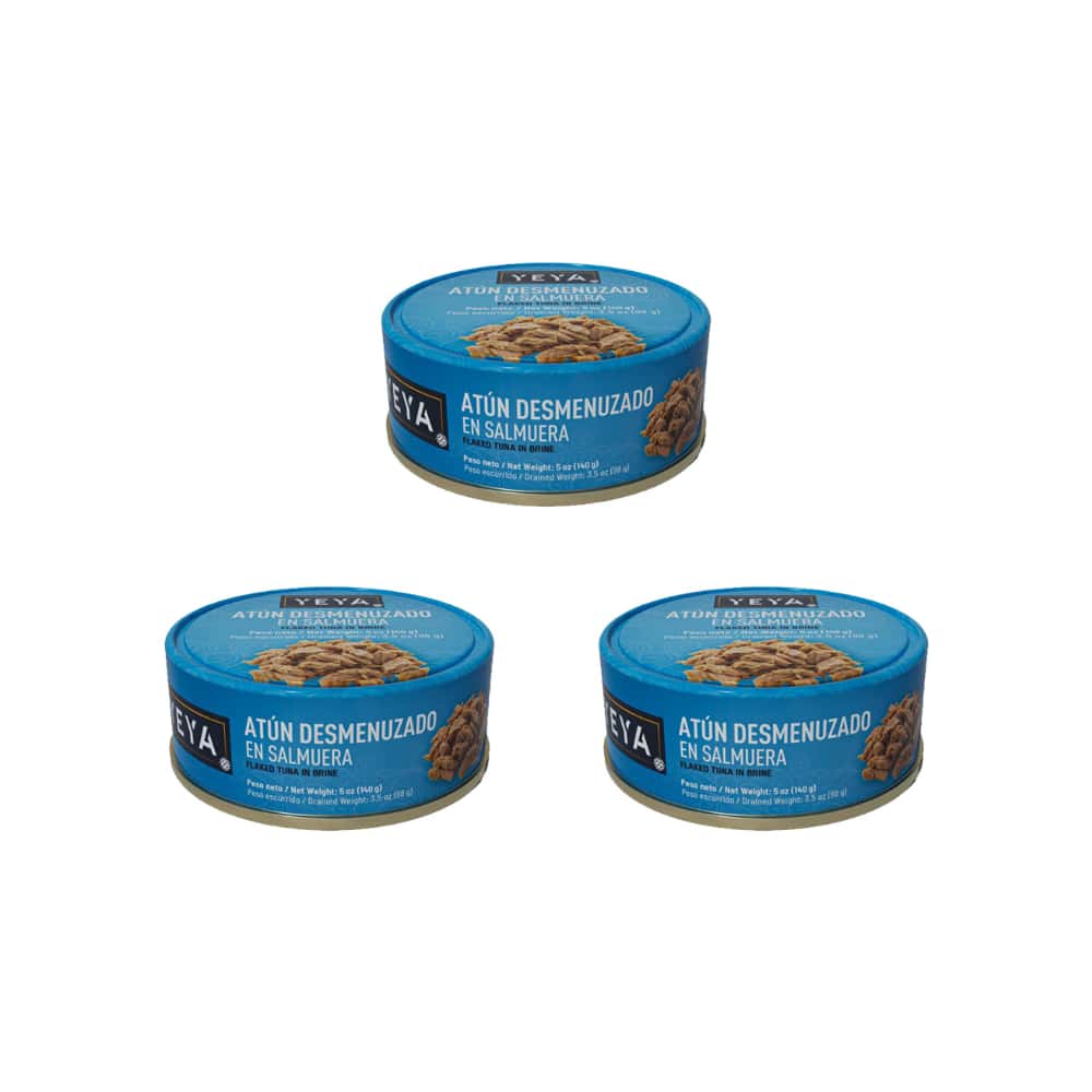 Atún desmenuzado en salmuera YEYA (3 x 140 g / 5 oz) - Miniatura 1