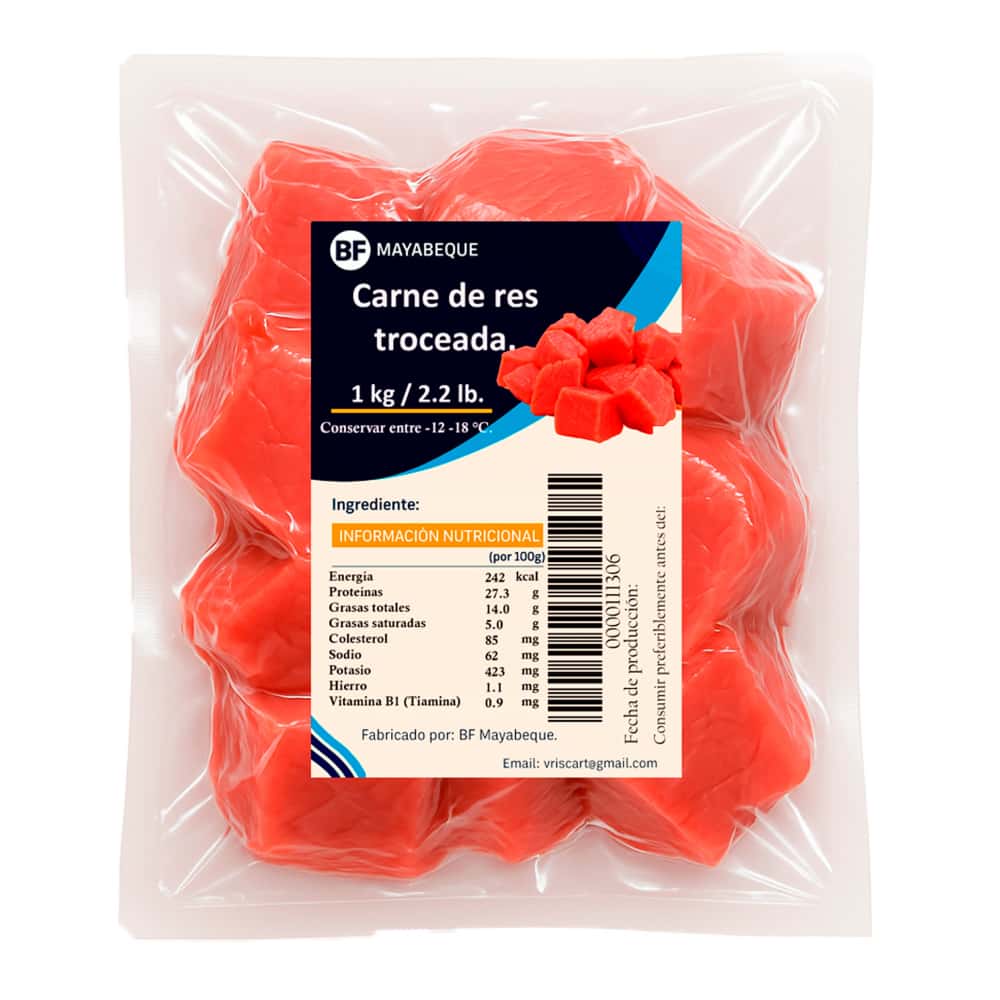Carne de res troceada BF Mayabeque (1 kg / 2.2 lb) - Miniatura 2