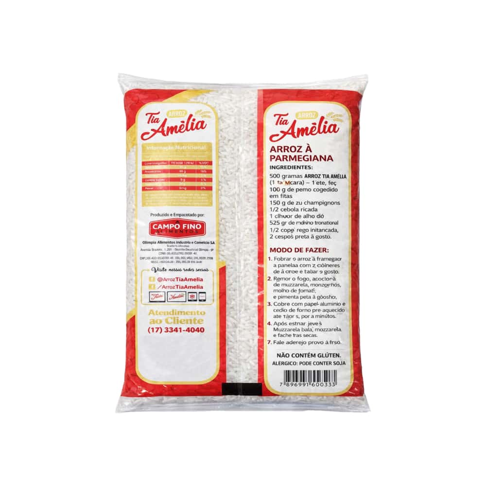 Arroz blanco de grano largo fino Tia Amélia (1 kg / 2.2 lb) - Miniatura 2
