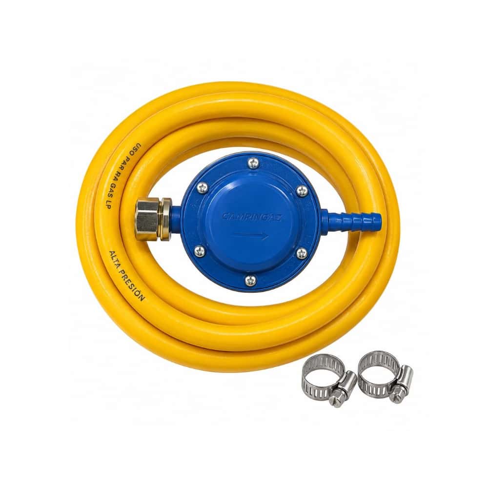 Kit regulador para estufa a gas con manguera doble clip Campingaz - Miniatura 2