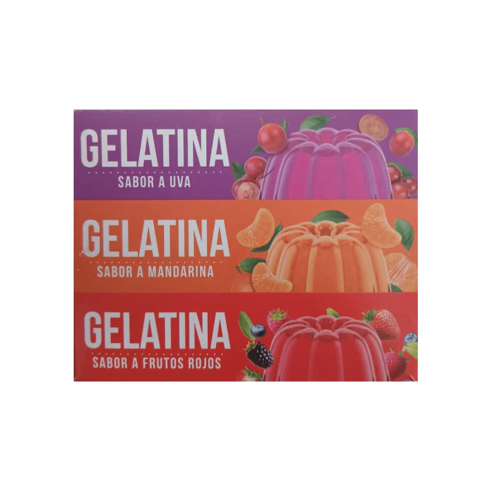 Gelatina sabor mandarina, frutos rojos y uva Boom (120 g / 4.23 oz) - Miniatura 1