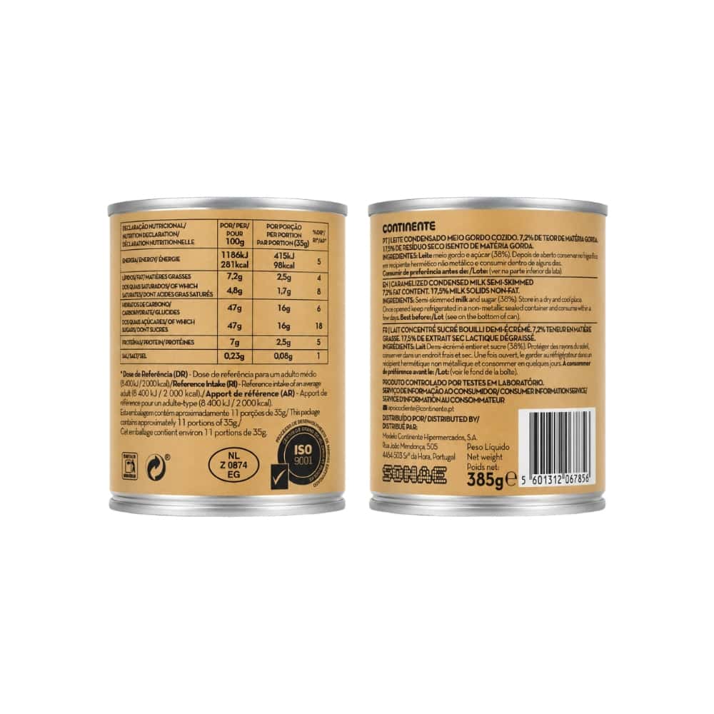Leche condensada cocida Continente (385 g / 13.58 oz) - Miniatura 2