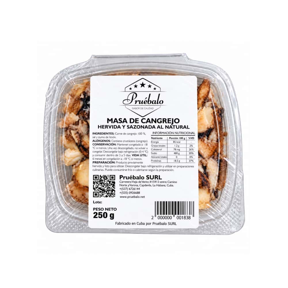 Masa de cangrejo hervida y sazonada al natural Pruébalo (250 g / 8.81 oz) - Miniatura 2