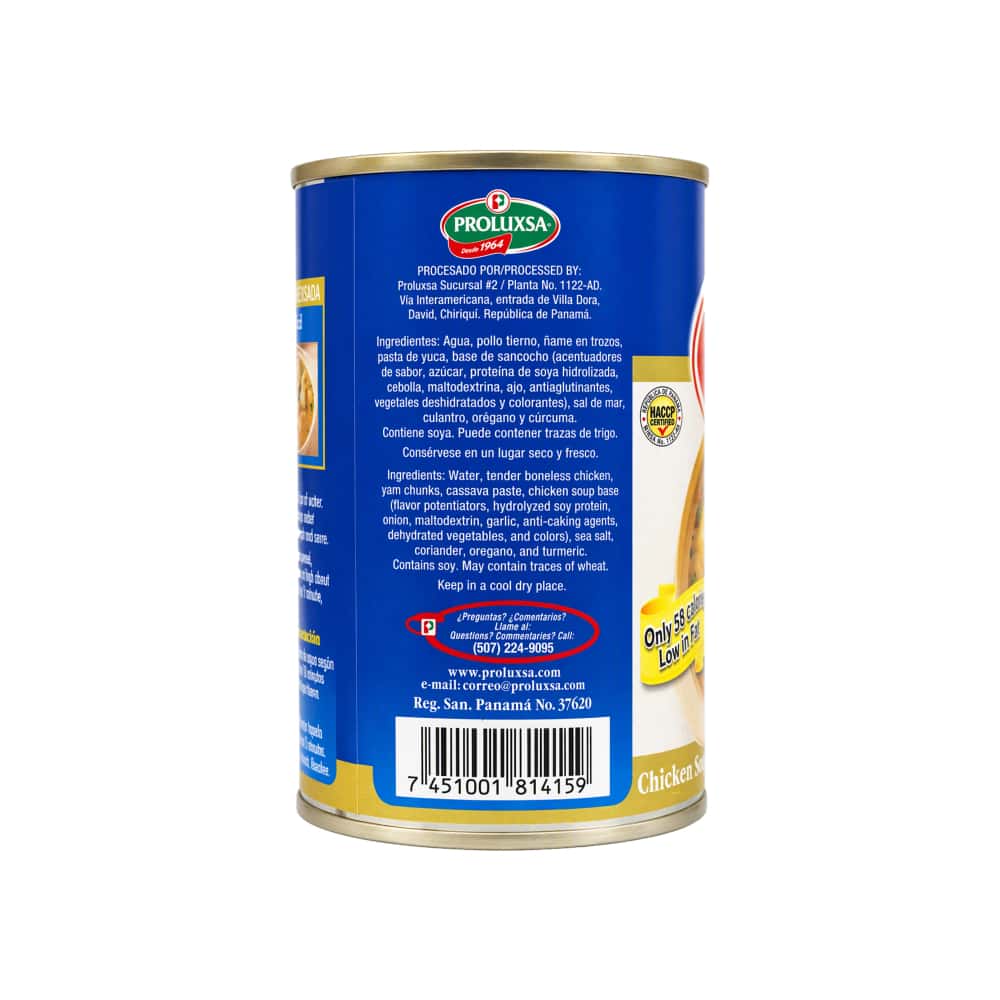 Sopa de pollo Proluxsa (312 g / 11 oz) - Miniatura 2