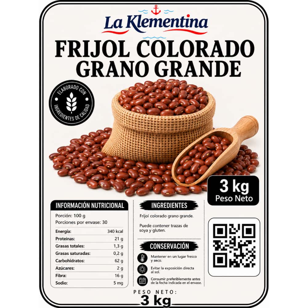 Frijoles colorados grano grande La Klementina (3 kg / 6.6 lb) - Miniatura 2
