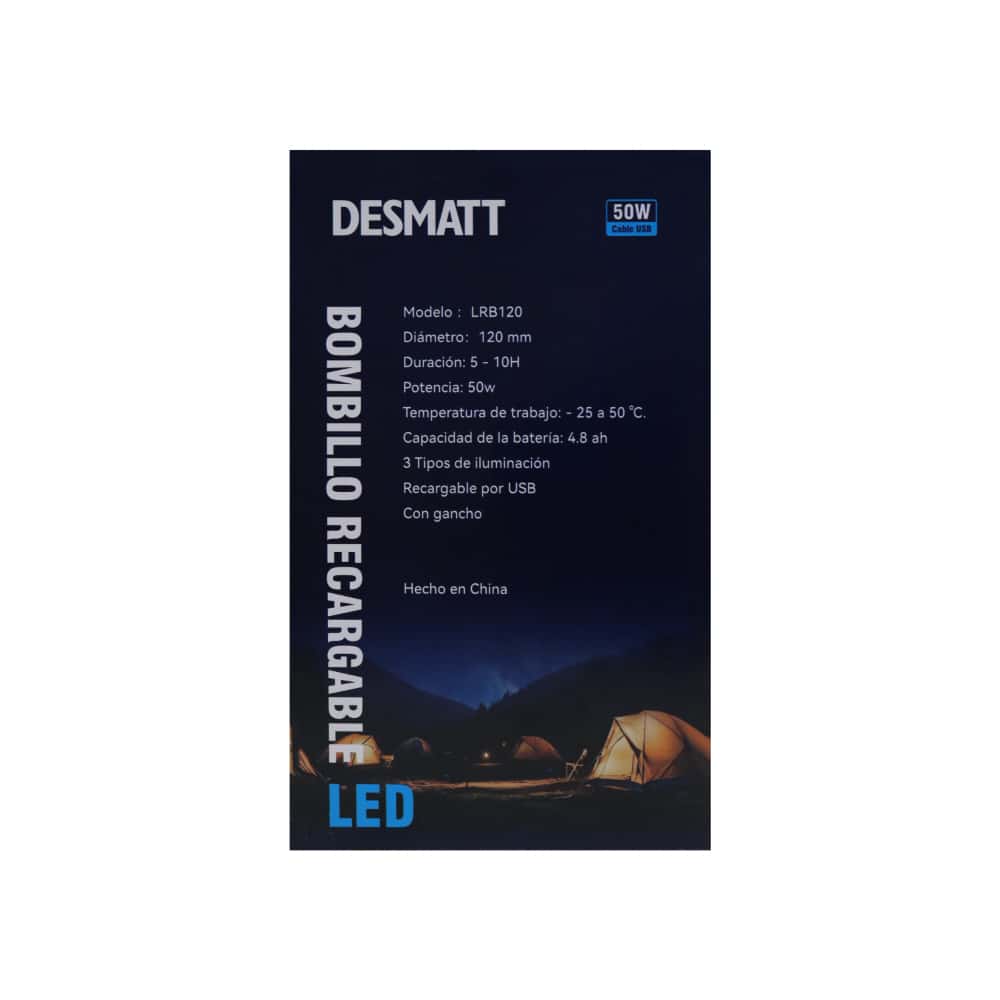 Bombillo recargable LED 50 W Desmatt LRB120 - Miniatura 3