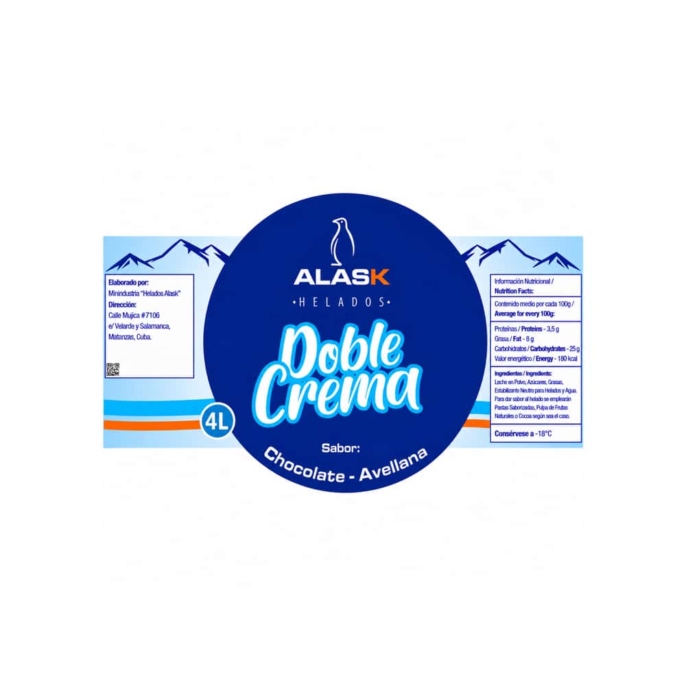 Helado doble crema sabor chocolate y avellana Alask (4 L) - Miniatura 2