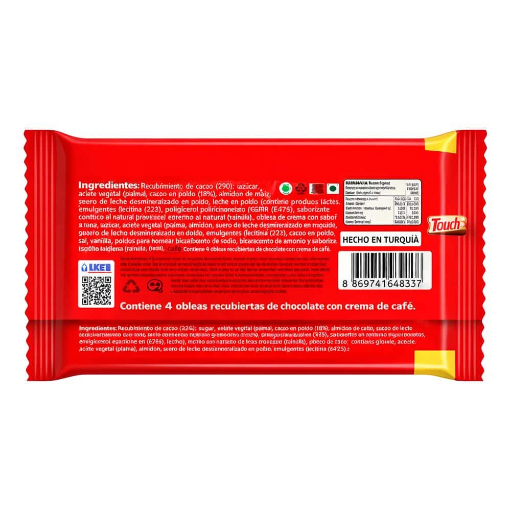 Oblea recubierta de chocolate con crema de café Touch (56 g / 1.97 oz) - Miniatura 3