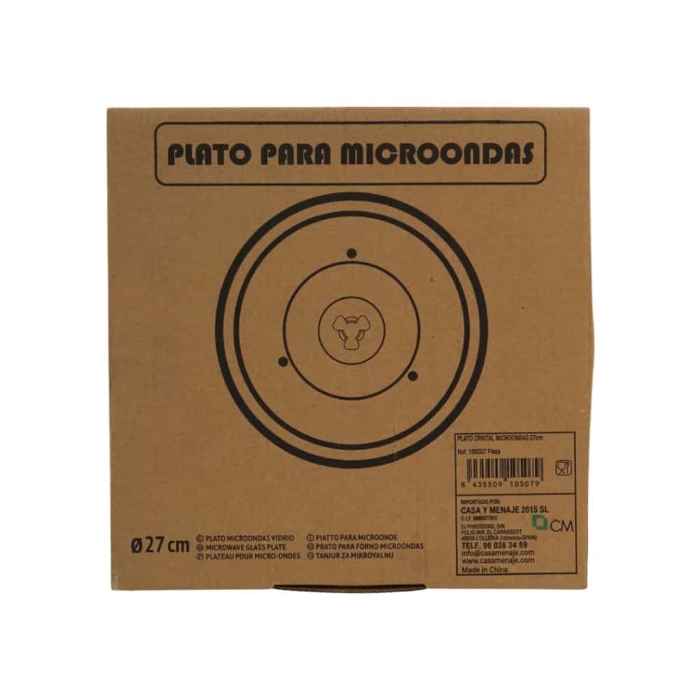 Plato de cristal para microondas de vidrio 27 cm CM - Miniatura 3