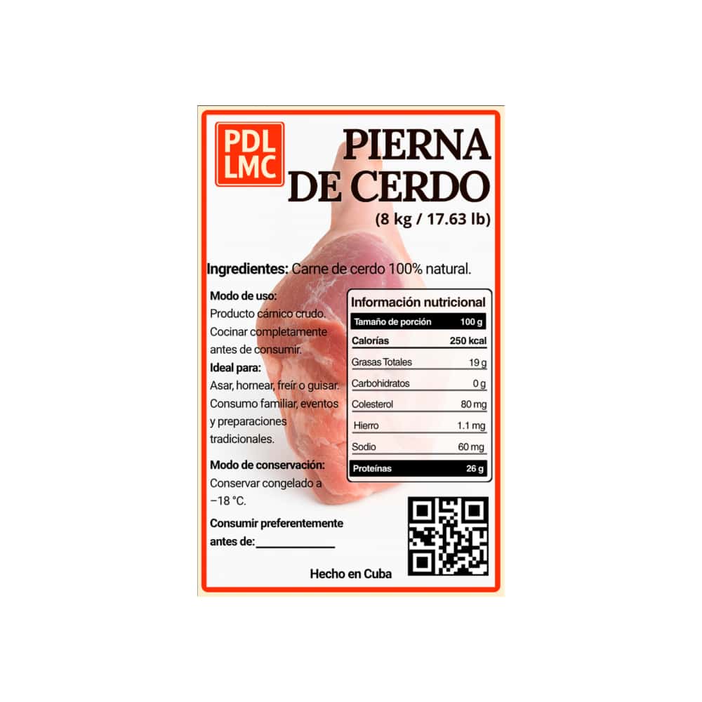 Pierna de cerdo PDL LMC (8 kg / 17.63 lb) - Miniatura 3