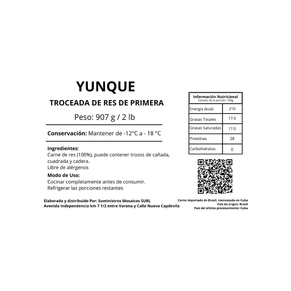 Carne troceada de res de primera Yunque (907 g / 2 lb) - Miniatura 7
