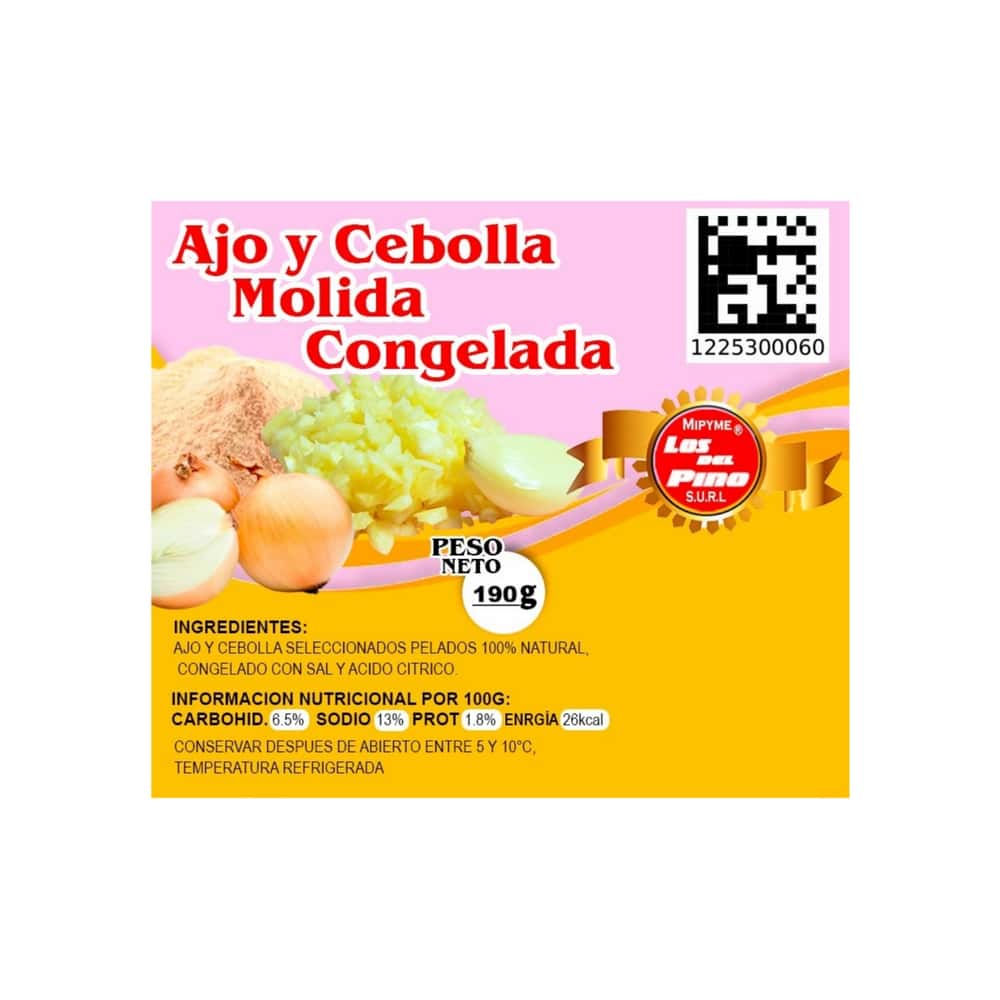 Ajo y cebolla molida congelada Los del Pino (190 g / 6.70 oz) - Miniatura 3