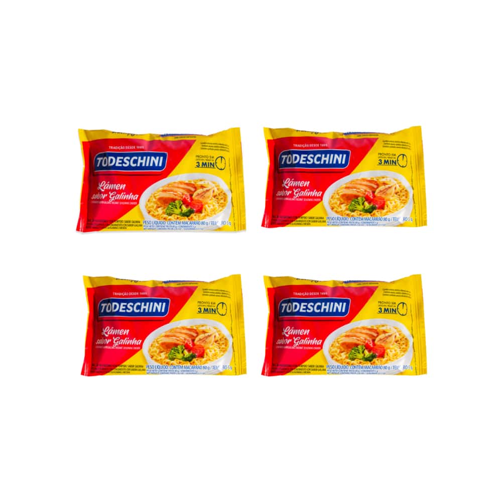 Fideos instantáneos sabor a pollo Todeschini (4 x 85 g / 2.99 oz) - Miniatura 1