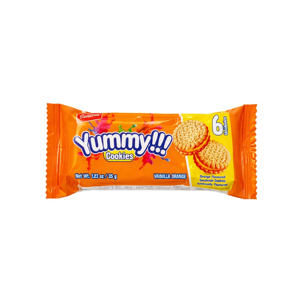 Galletas sándwich de vainilla rellenas de crema sabor a naranja Delizola (35 g / 1.23 oz) - Miniatura 1