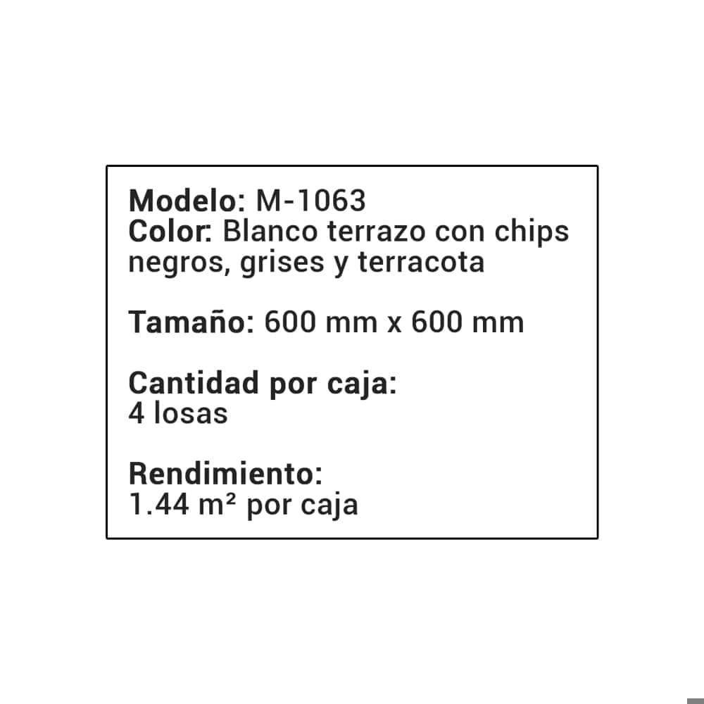 Caja de losas blanca terraza con chips de porcelana esmaltada 600 mm x 600 mm Malu M-1063 (4 U) - Miniatura 4