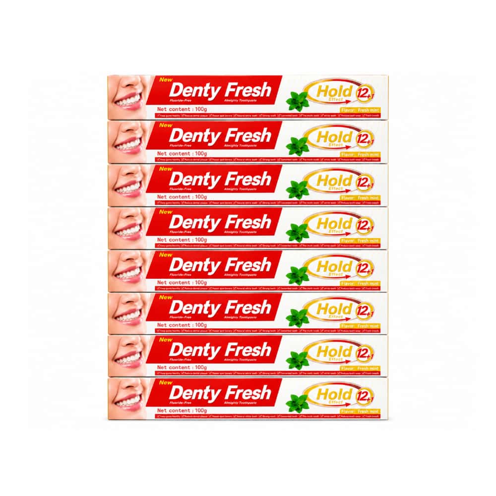 Pasta dental mentolada Denty Fresh (8 x 100 g / 3.5 oz) - Miniatura 1