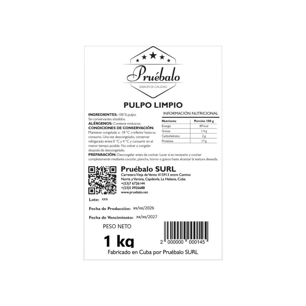 Pulpo limpio Pruébalo (1 kg / 2.2 lb) - Miniatura 2