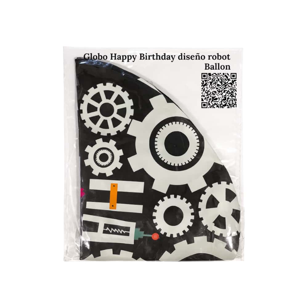 Globo Happy Birthday diseño robot Balloon - Miniatura 2