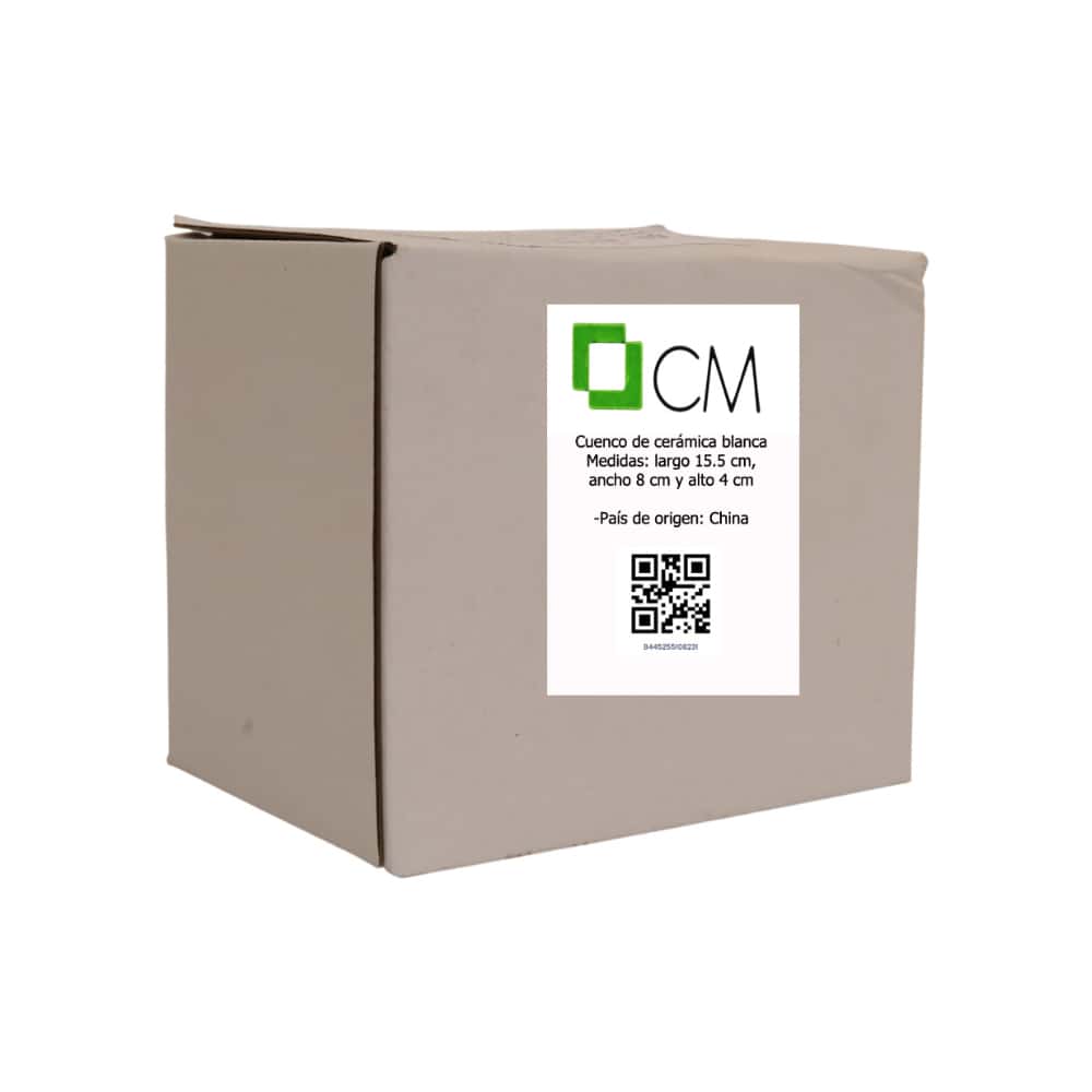 Cuenco de cerámica blanca con forma de cucharón CM (15.5 cm) - Miniatura 4