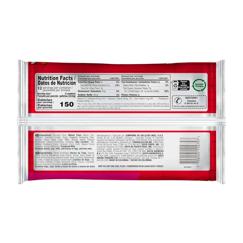 Galletas dulces rellenas con crema sabor a fresa Festival (403 g / 14.2 oz) - Miniatura 2