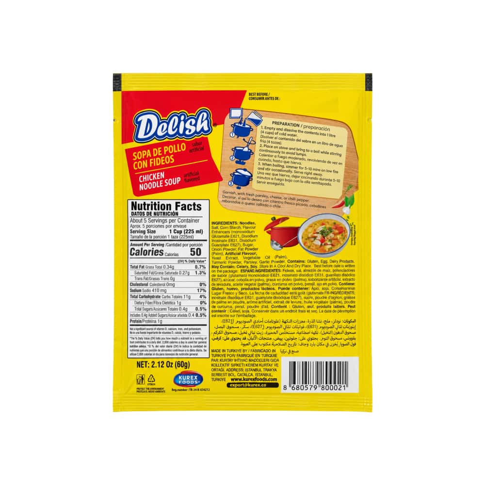 Sopa de pollo con fideos Delish (60g / 2.12oz) - Miniatura 2